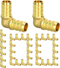 100 Pack 1/2" PEX Fittings, Brass PEX Elbow Fittings for PEX Tubing Pipe