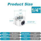 4pcs 1/4" bore Shaft Collar,Zinc Plated Set-Screw Shaft Collars