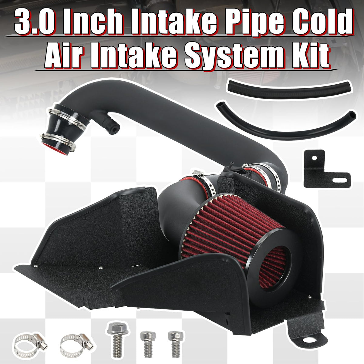 PTNHZ 3" Cold Air Intake Kit for Audi A3 VW Jetta Passat Tiguan