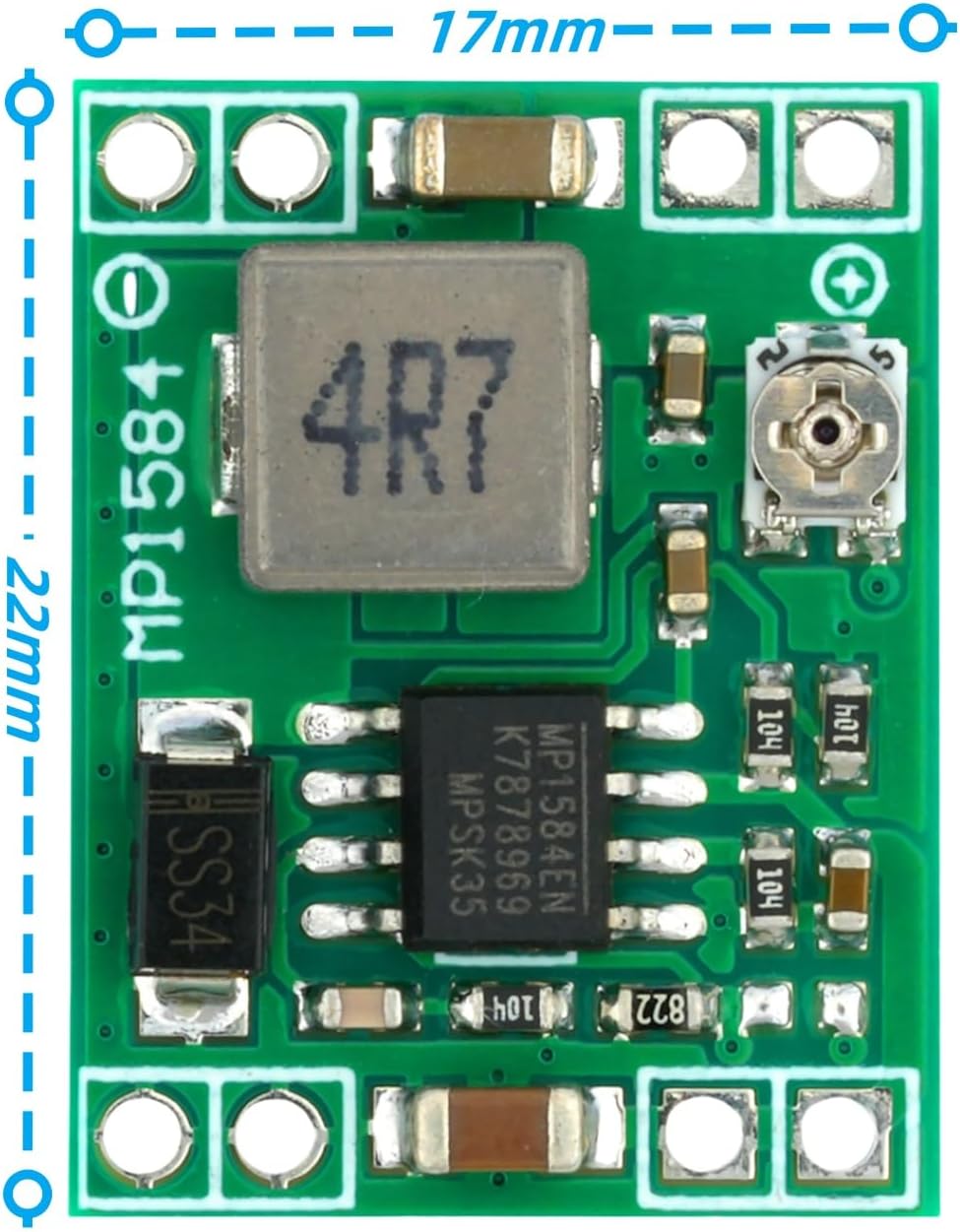 6Pcs 5V Buck Converter Mini MP1584EN DC-DC 3A Adjustable Module