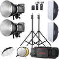 Studio Flash Kit for Photography, 600W Studio Strobe Light Set with Bowens Mount, 2.4G X System MS300 Monolights
