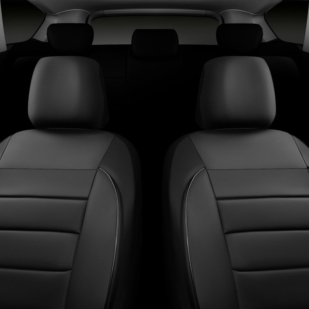 Faux Leather Car Seat Covers Front Seats Only, 3D Foam Support Car Seat Covers, Universal fit for Trucks Vans SUVs