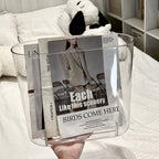 Small Trash Can Slim Garbage Can 3 Gallon Waste Basket, Clear and Green