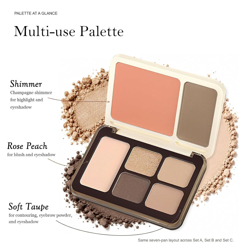 All-in-One Makeup Palette Matte Shimmer Eyeshadow, Blush & Contour