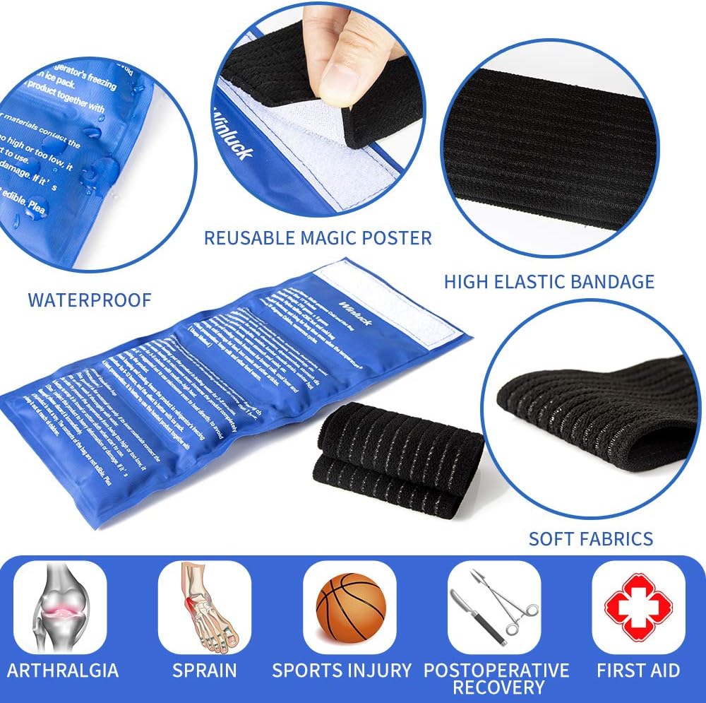 Gel Ice Pack with Adjustable Strap Reusable Gel Pack for Pain Relief