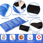 Reusable Gel Ice Pack 2 Piece Set Soft Cold Hot Compress Wraps with Straps