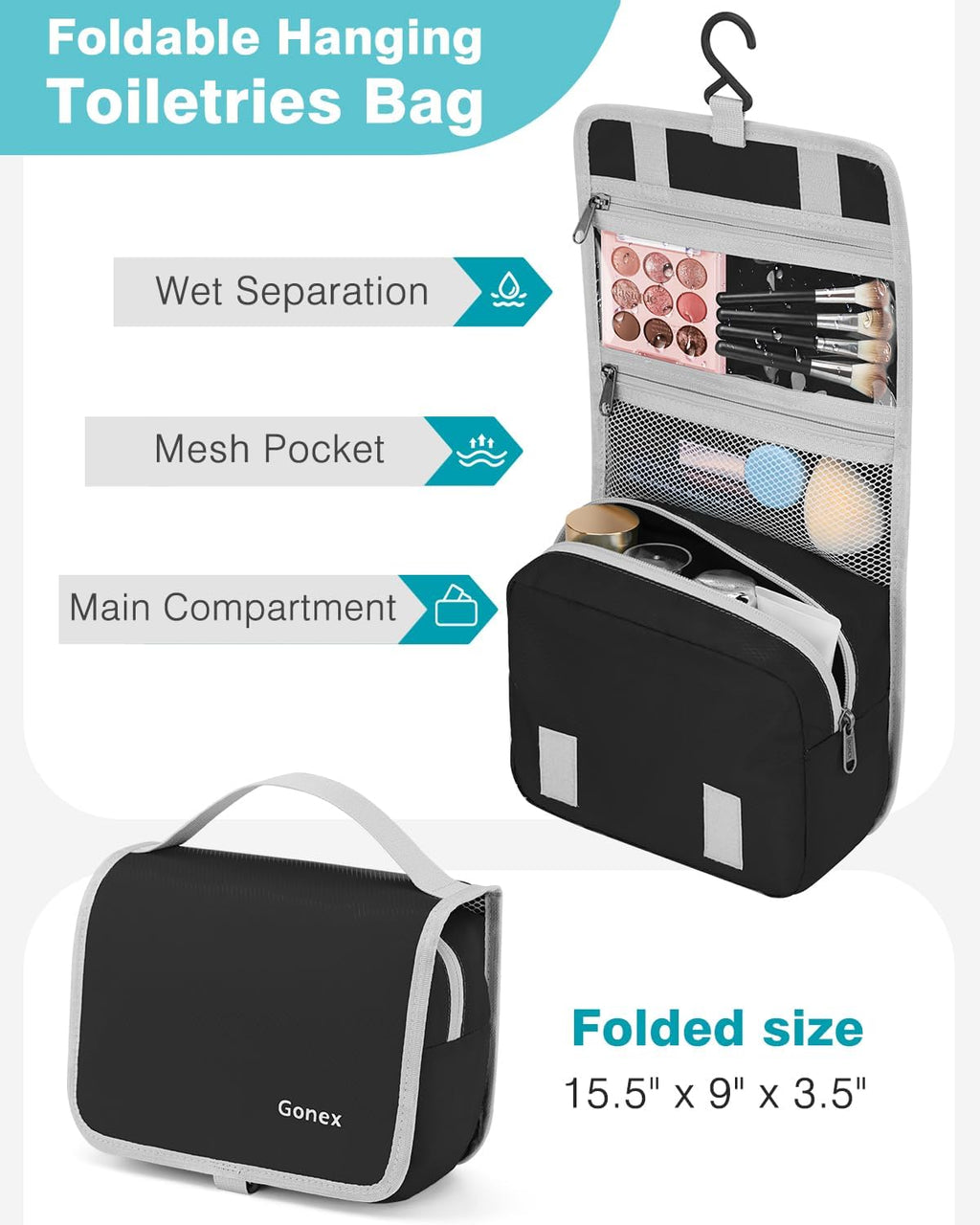 10-Piece Compression Packing Cubes with Travel Organizer Set | Expandable Design, Hanging Toiletry Bag, Laundry Bag