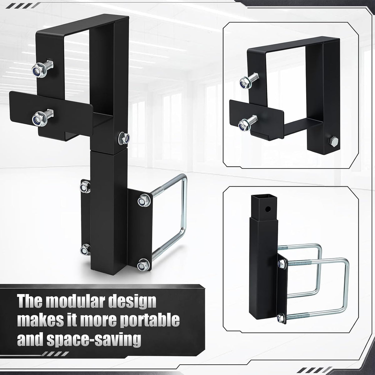 Spare Tire Carrier for 4 Inch Square Bumper Heavy Duty Tire Mount