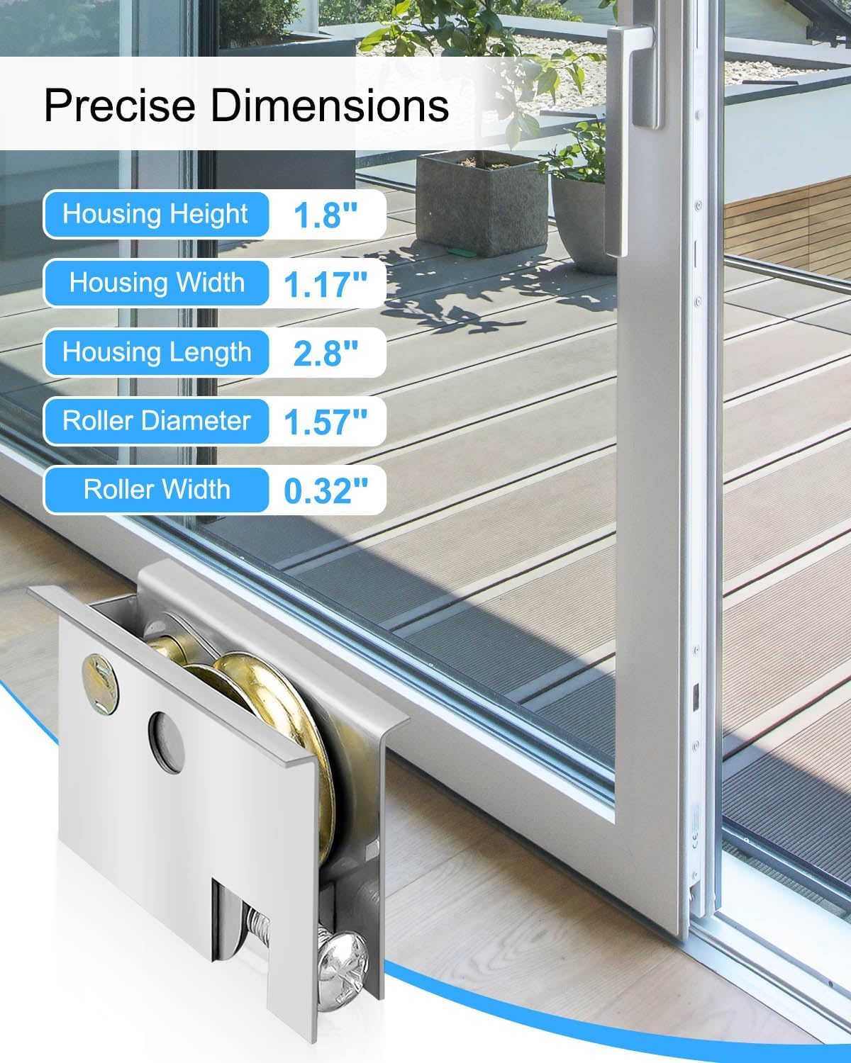 Sliding Door Roller Kit Fit for Pella Patio Replace 0C5Y00P0