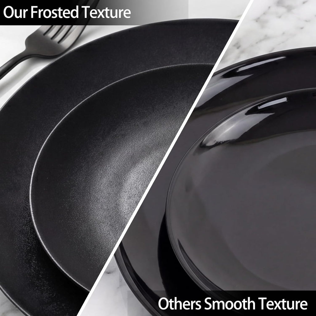 150pcs Frosted Black Plastic Plates Plastic Plate for Wedding