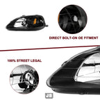 Headlight Assembly Pair for 1999-2000 Honda Civic [Halogen Type]