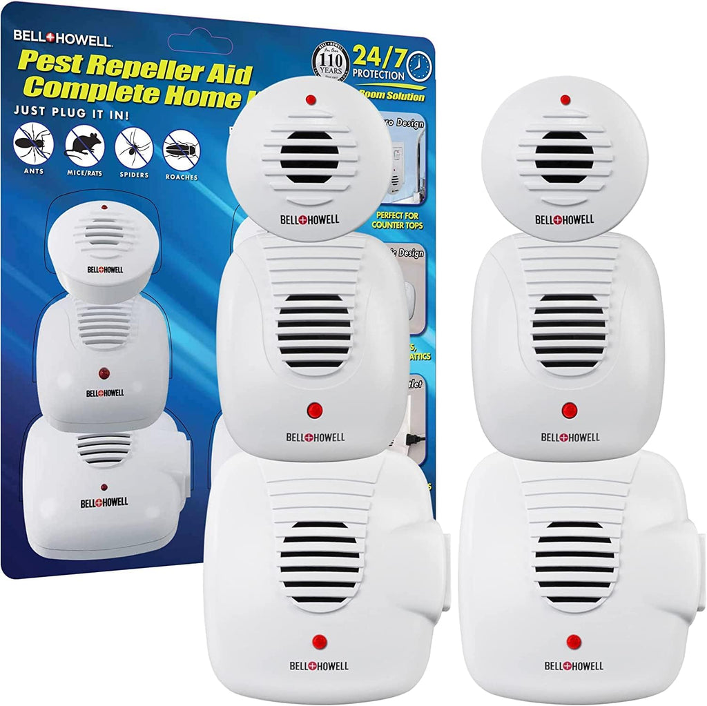 The Bell and Howell Ultrasonic Pest Repeller plug in device Complete Kit 6 Pack, Effectively Aids to repel mice