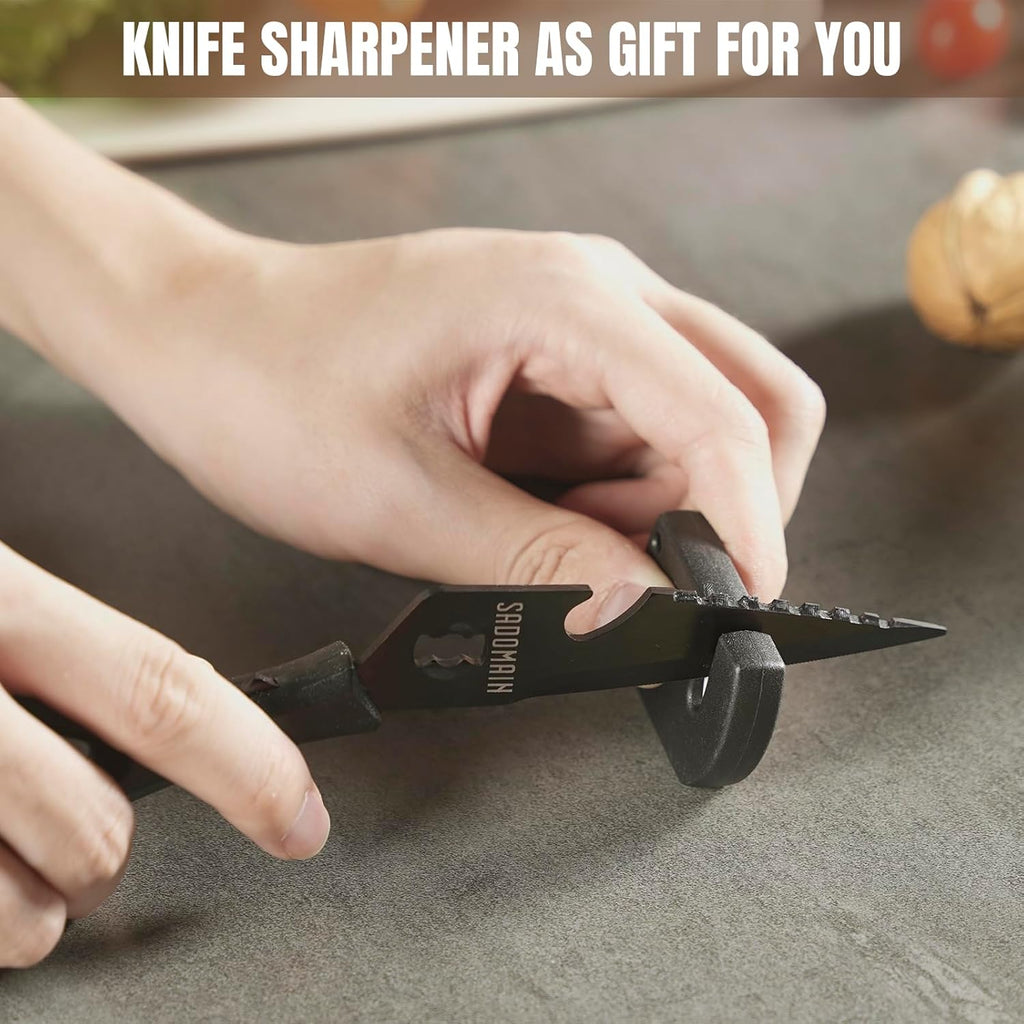 Kitchen Scissors All Purpose, Extra Sharp Kitchen Shears with Knife Sharpener & Sheath, Solid & Durable Stainless