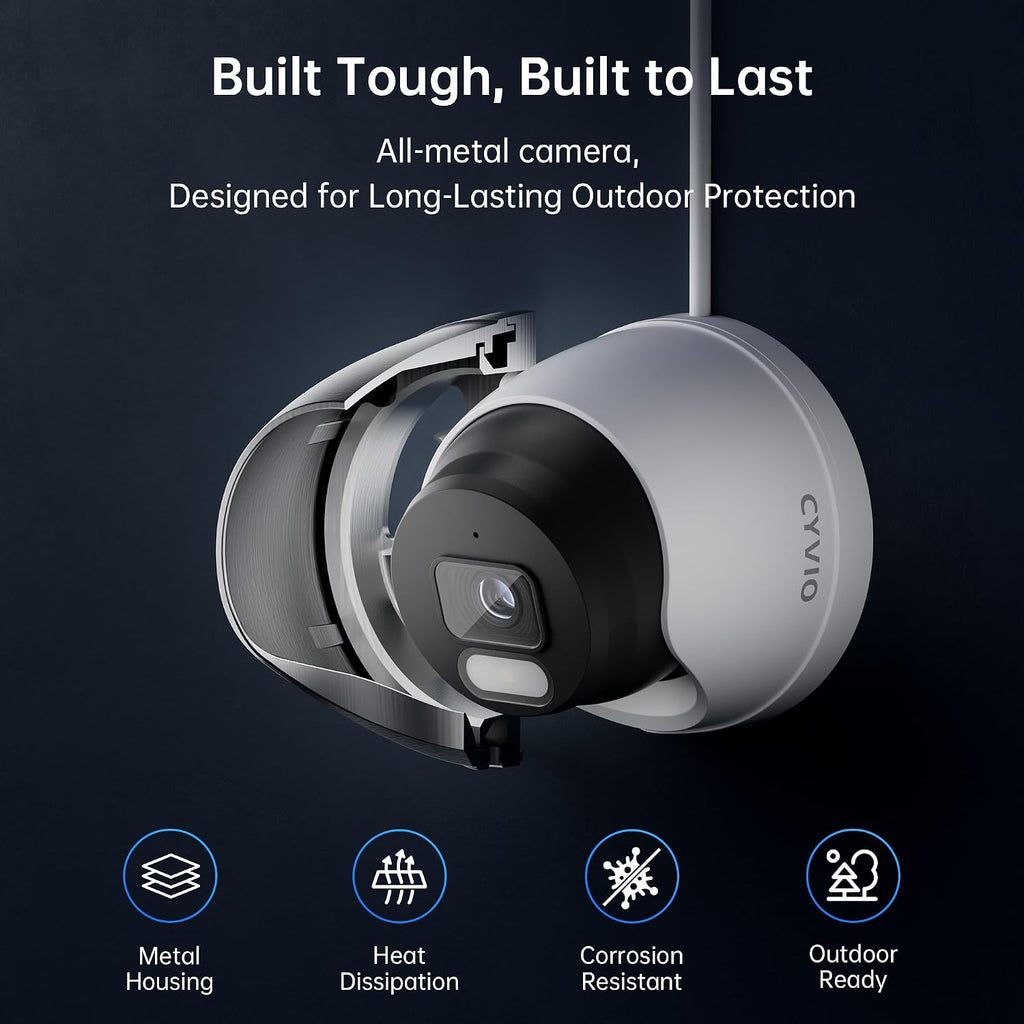 4K PoE Turret Camera System, Metal Housing, 2TB HDD NVR, 8-Cam Kit