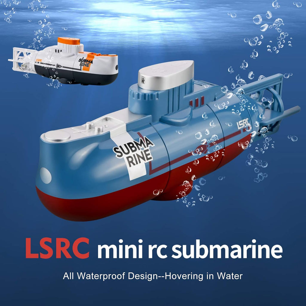 Mini RC Submarine, LSRC-SMI Remote Control Boat Waterproof Diving Toy (White)