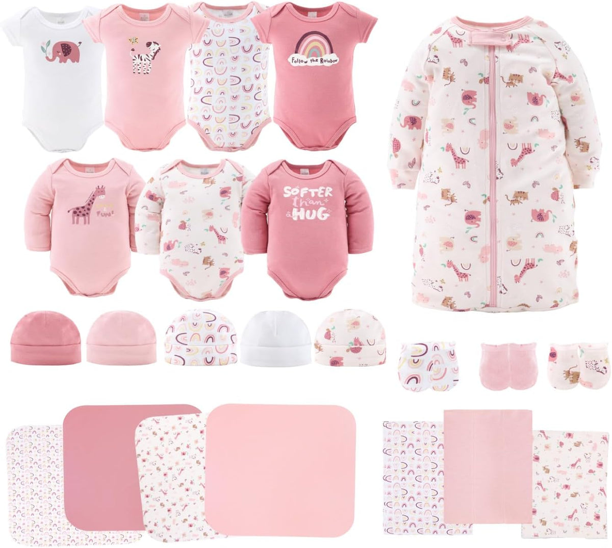 Baby Layette Gift Set for Girls - 23 Piece New Born Girl Gift Set, Baby Clothes & Newborn Essentials Must Haves