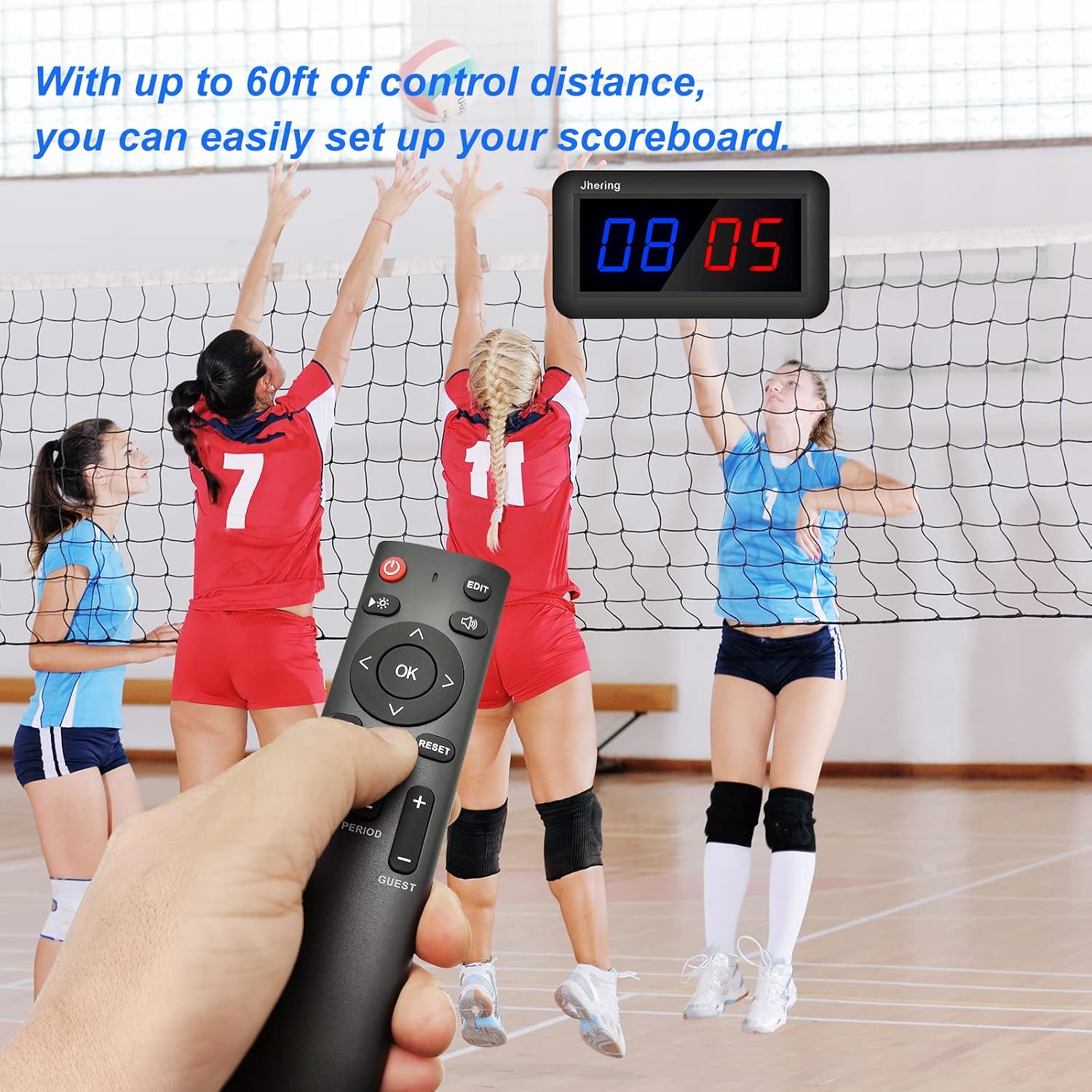 Electronic Scoreboards with Remote, Portable Score Keeper, Digital Scoreboard for Basketball Ping Pong Volleyball Sport