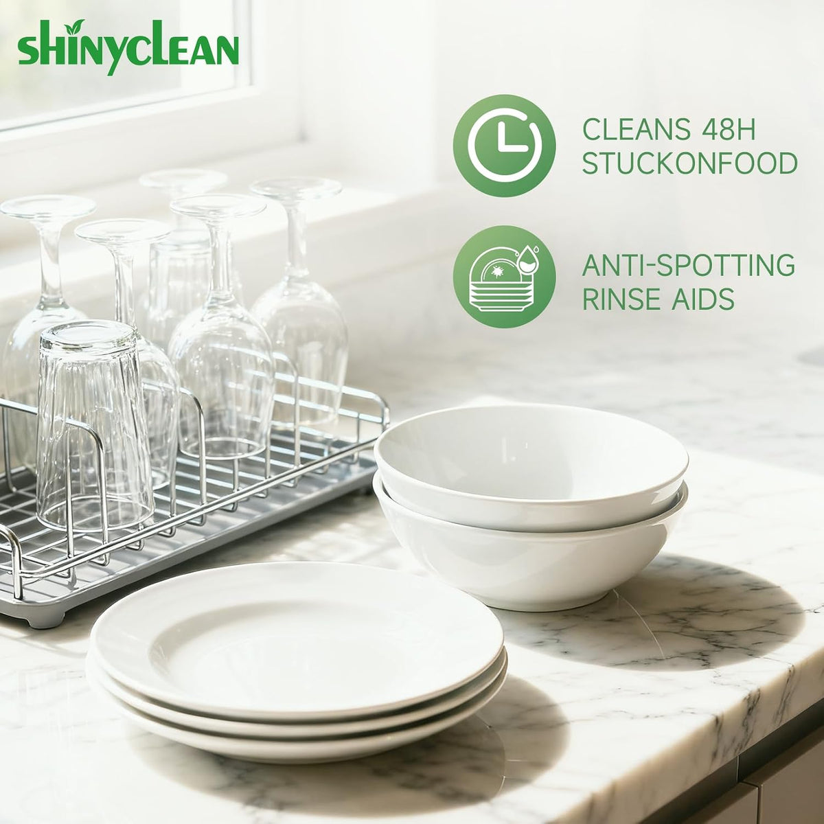 All-in-1 Dishwasher Tablets with Built-in Rinse Aid, 62 Count