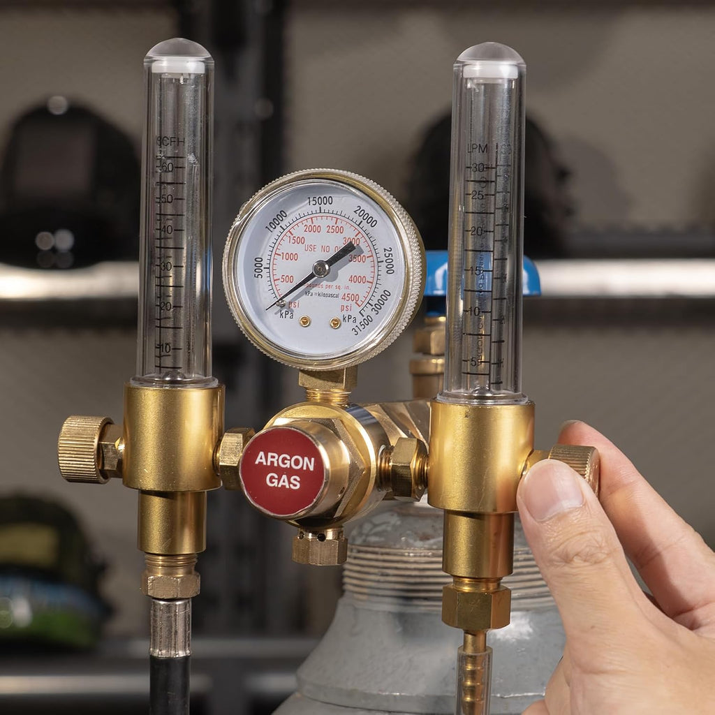 YESWELDER Dual Output Argon Regulator Flow Meter