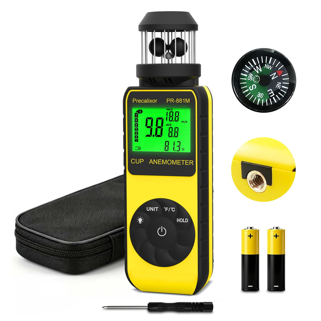 93Mph Wind Cup Anemometer HVAC Handheld Wind Speed Meter Air Flow Meter