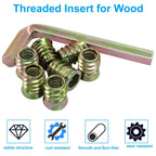 Moicstiy 20 Pcs 3/8"-16x 20mm Threaded Inserts for Wood