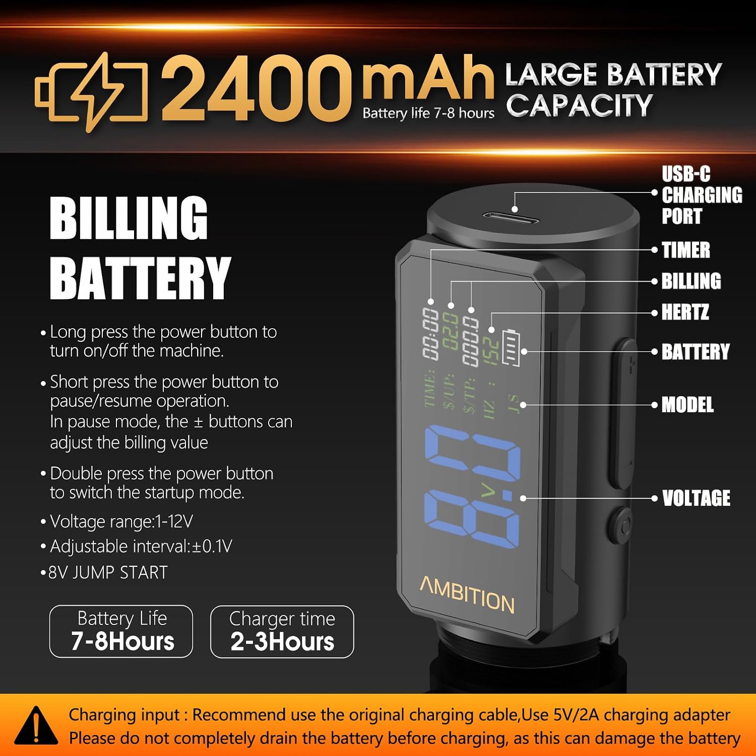 Soldier 270 S Wireless Tattoo Pen Machine, Rotary Tattoo Gun with Dual 2400 mAh Battery, 270 g.cm Torque Brushless