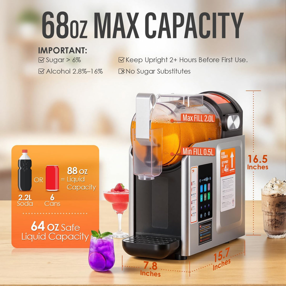 New Upgrade Smart 6 Presets Slushie Machine for Home & Frozen Drink Maker