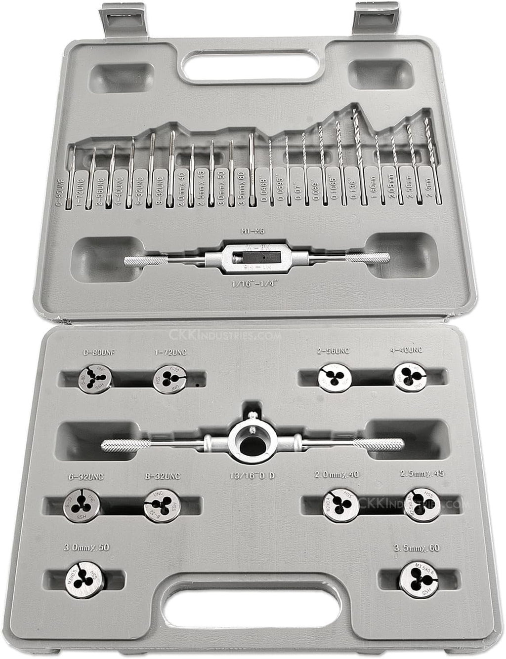 Knife & Gun Making Tap & Die Kit - UNF Standard/Metric - 33 Piece Micro Thread Set - (Drills/Taps/Dies/Handles) - (w/case) - USA Design - (by KnifeKits)