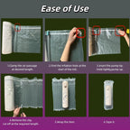 Large Bubble Cushion Wrap for Packing Fragile Items Inflatable Air Pillows for Shipping, Heavy Duty Reusable