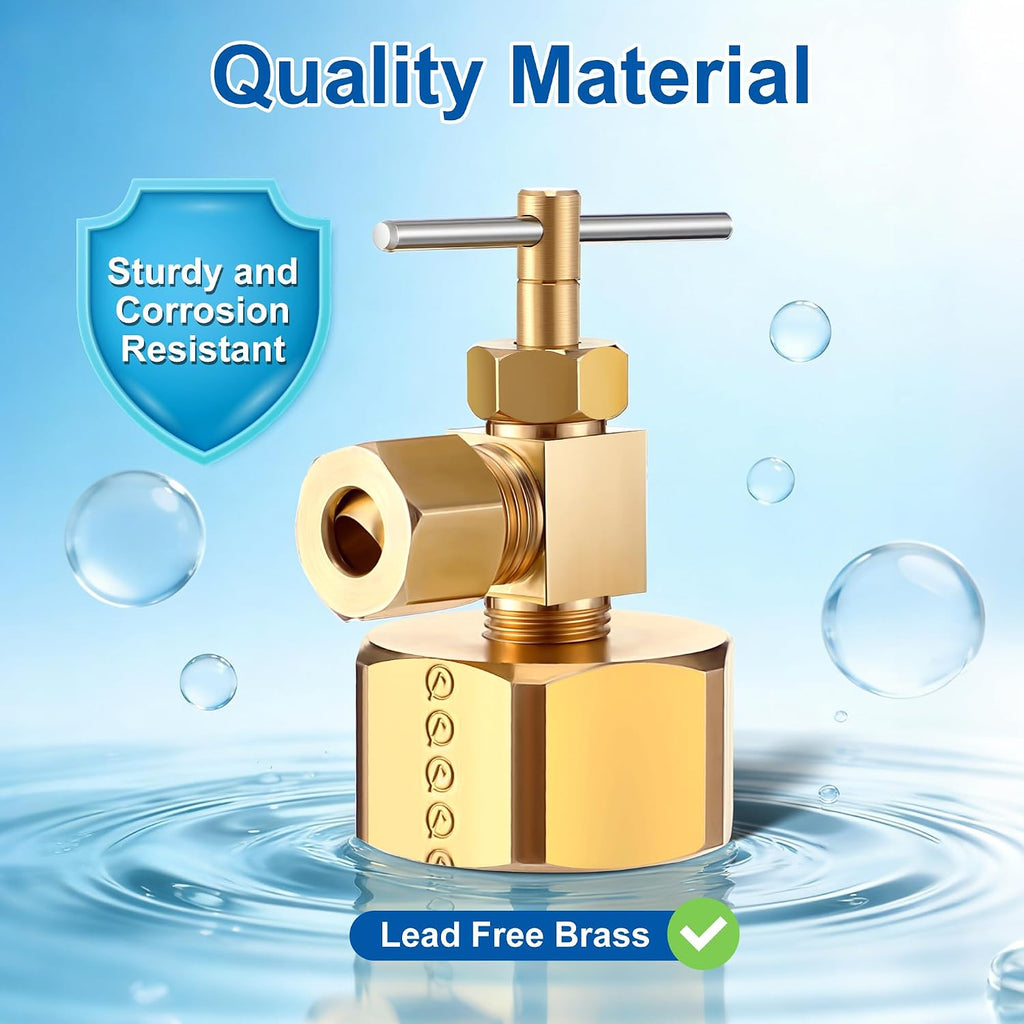 Enhon 3/4 In Garden Hose to 1/4 In Compression Needle Valve