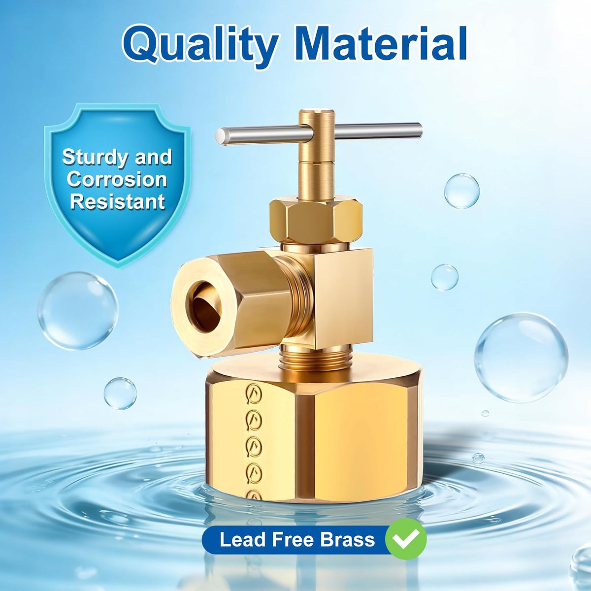 Enhon 3/4 In Garden Hose to 1/4 In Compression Needle Valve