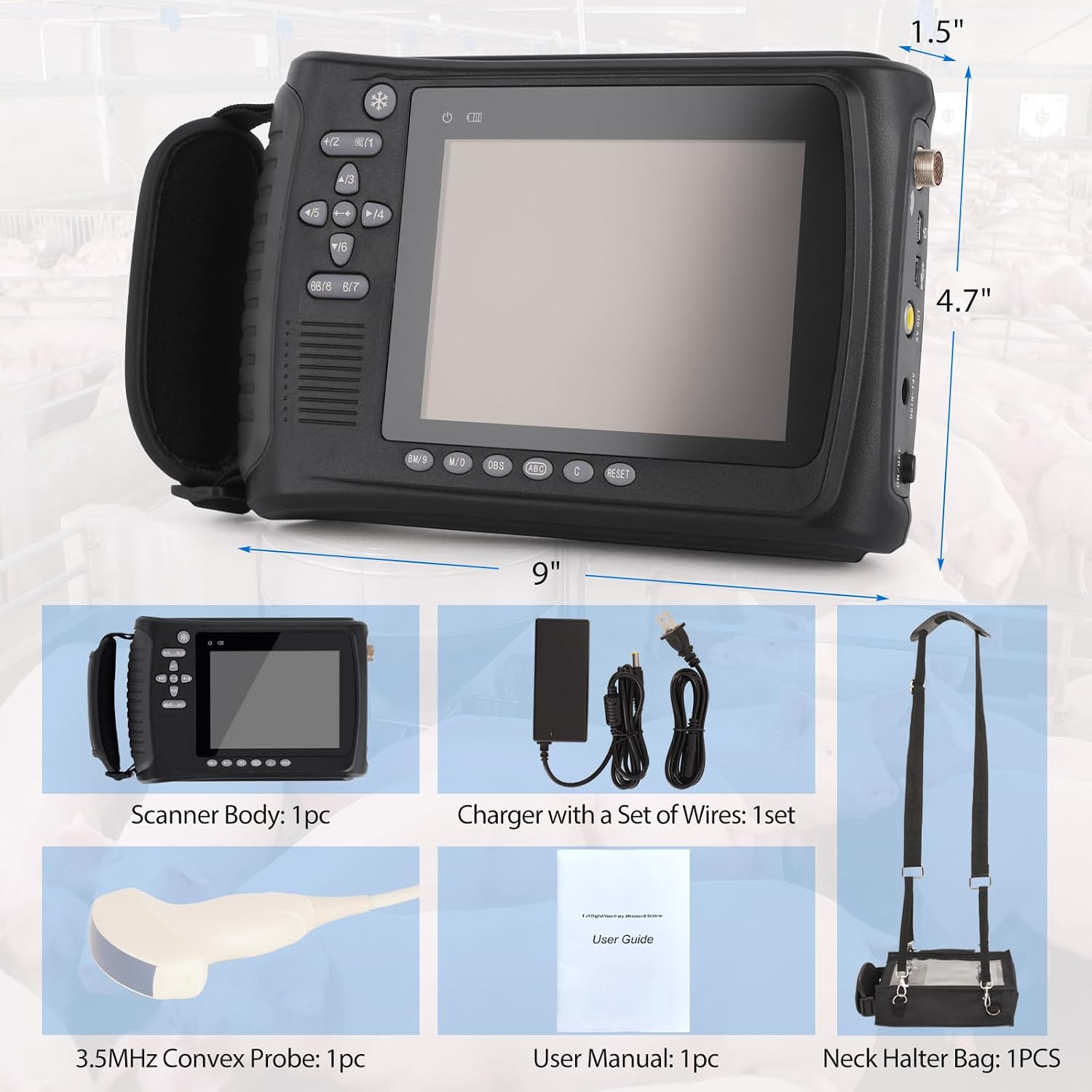 Portable Ultrasound Machine for Pregnancy - with Convex Probe & 5 Imaging Modes, Pregnancy Digital Ultrasound Machine