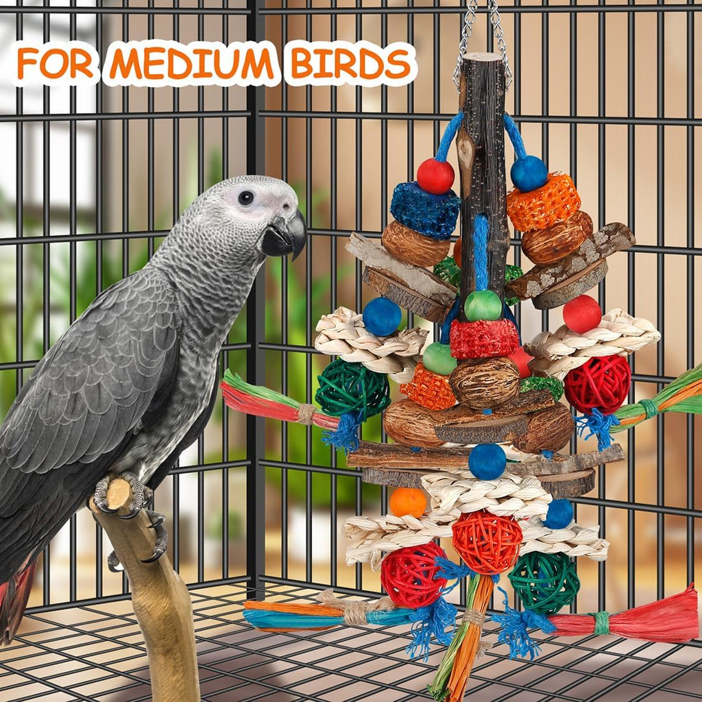 Bird Toys,Parrot Toys Exciting Chewing Fun for Parakeets,Cockatiels,Conures,Lovebirds,African Gray Cockatoos Amazon