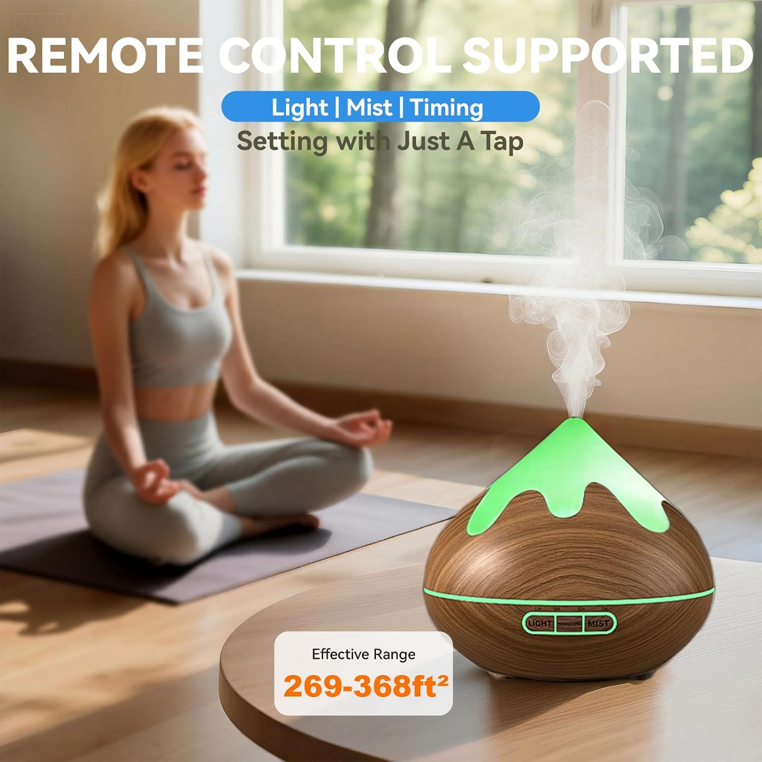500ML Essential Oil Diffuser, Ultrasonic Aromatherapy Diffuser with Remote Control, Air Diffusers for Home Office