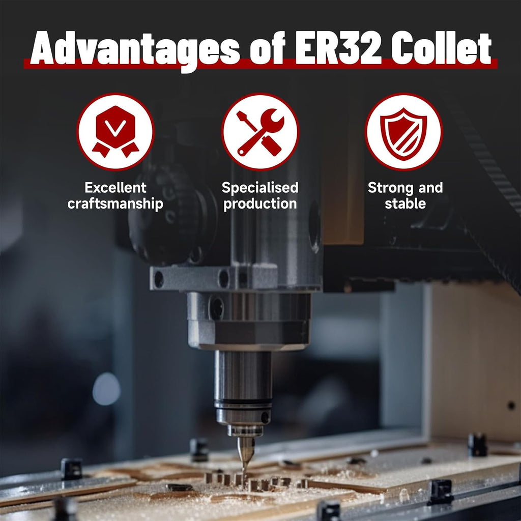 findmall 8Pcs 1/8-3/4 Inch ER32 Collet Set