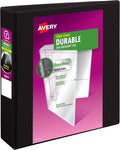 Durable View 3 Ring Binder, 3 Inch Slant Rings, 635 Sheet Capacity, Black, Holds 8.5 x 11 Paper, 3.5" Wide Spine