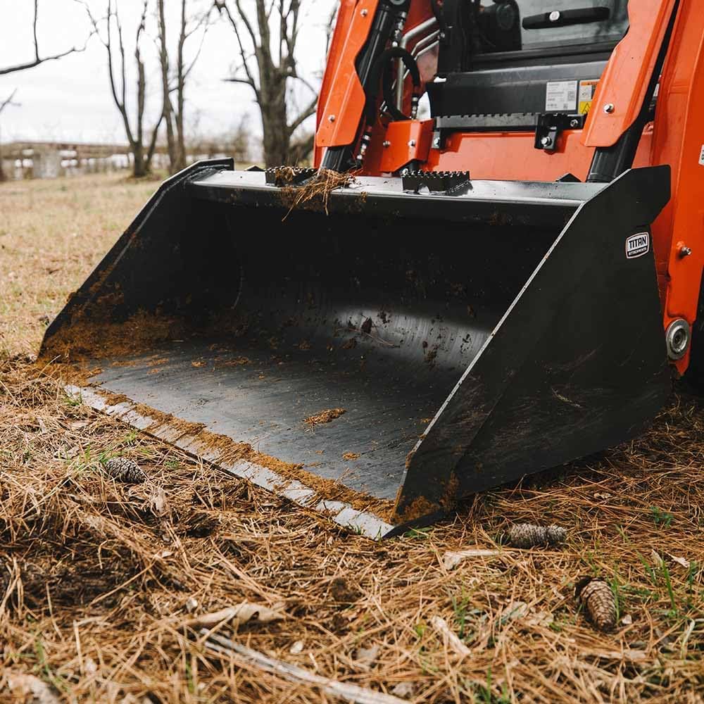 72" Grade 50 Standard Series Low Profile Dirt Bucket, Universal Quick Tach, Rolled-Back Design with 0.5" Thick