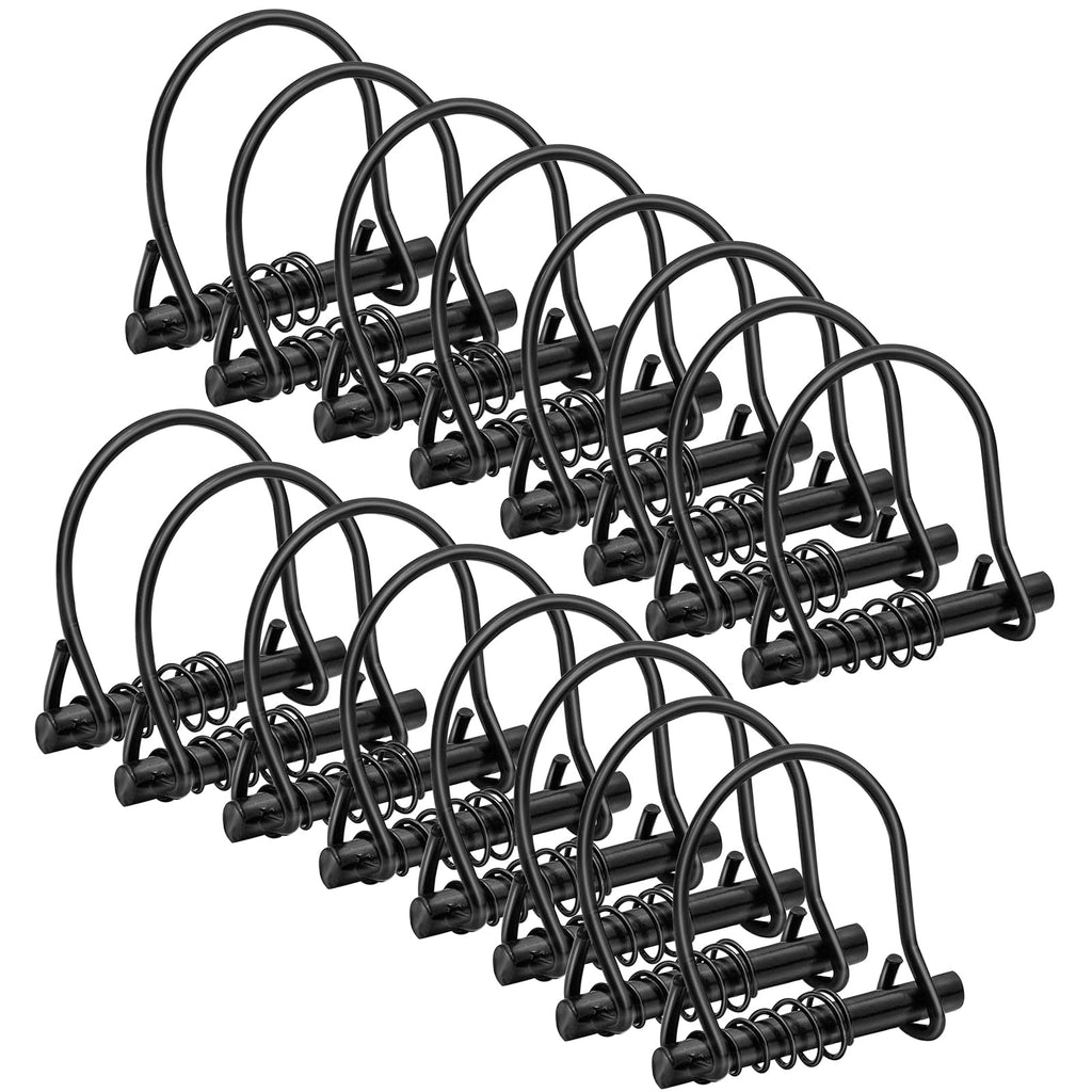 16PCS Silent Shaft Locking Pin with Spring for Hunting,1/4" x 2-1/20" Black
