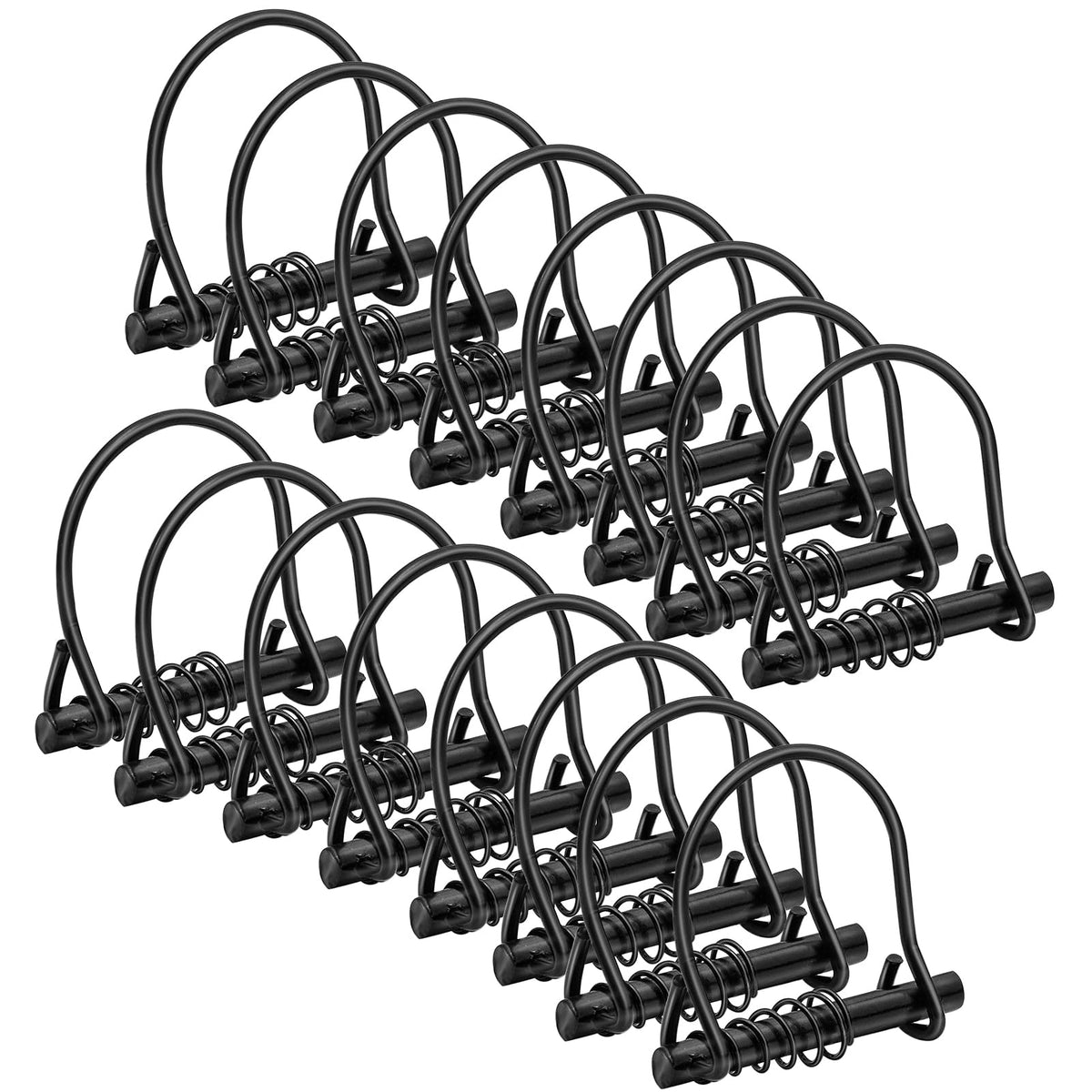 16PCS Silent Shaft Locking Pin with Spring for Hunting,1/4" x 2-1/20" Black