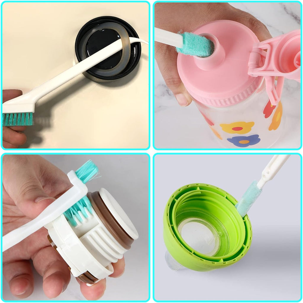 Small Household Cleaning Brushes by ELEMGULY,18 Pcs Crevice Brush for Hole, Gap, Corner, Space, Micro Crevice Scrub