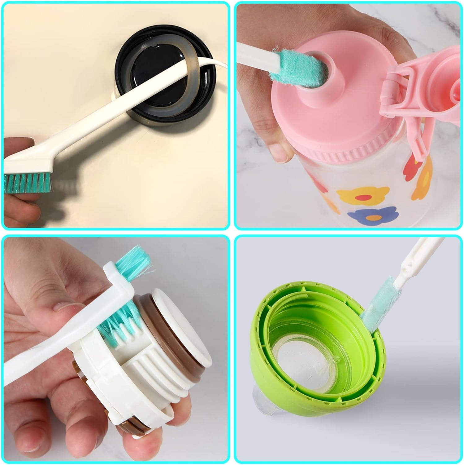 Small Household Cleaning Brushes by ELEMGULY,18 Pcs Crevice Brush for Hole, Gap, Corner, Space, Micro Crevice Scrub