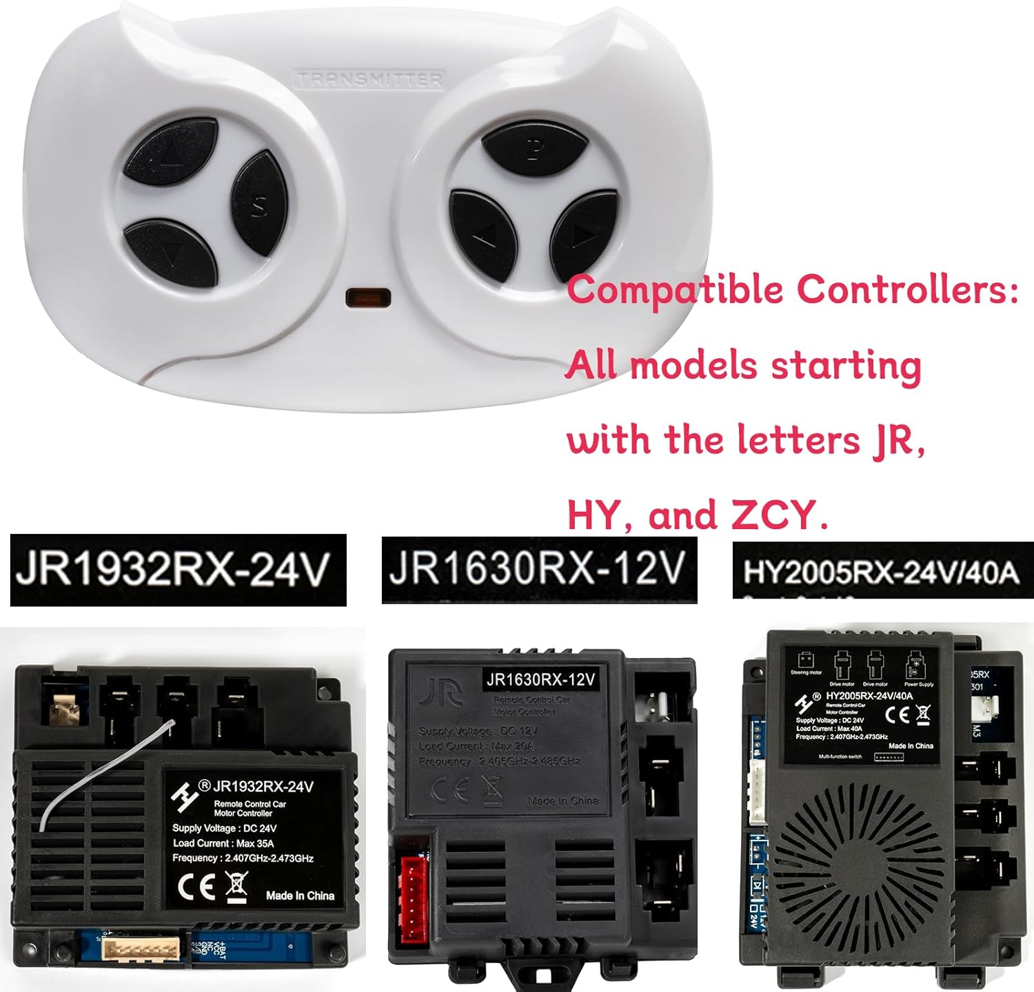 JR1602FCC 2.4G Remote Control for 12V Ride on Car Compatible ANPABO Mercedes-Benz G63 jr1922rxs jr1958rx-2s