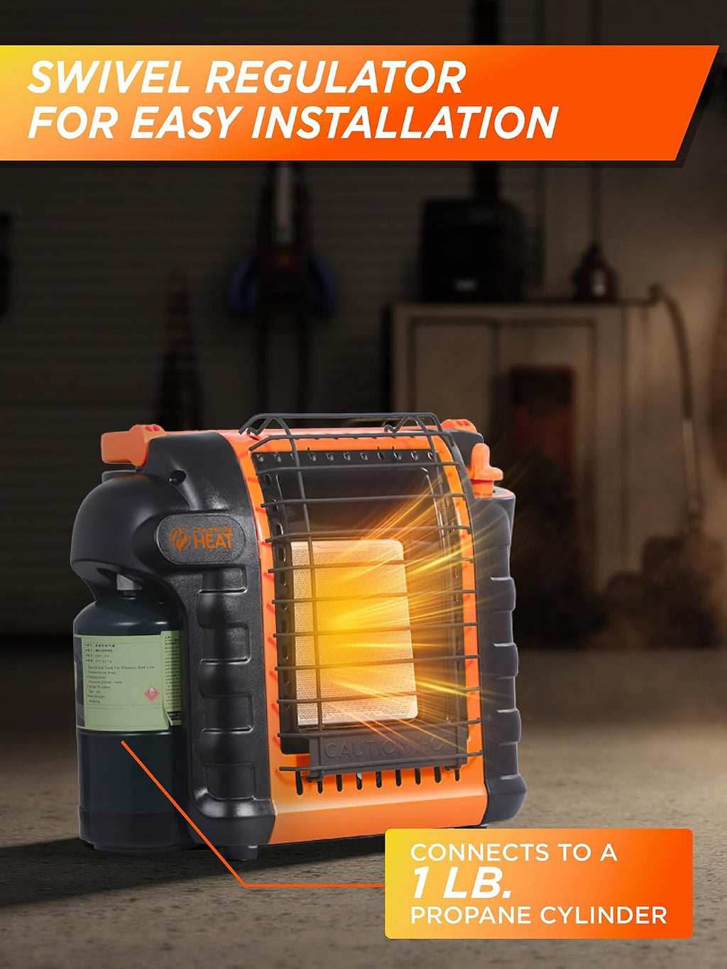 9000 BTU Outdoor Portable Propane Heater, CHP9000O, Orange