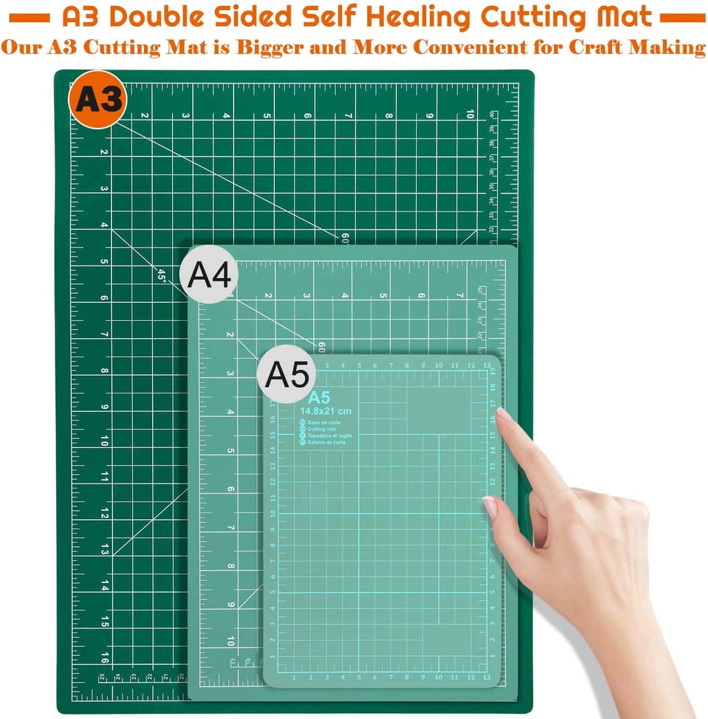 Self Healing Sewing Mat, 12inch x 18inch Rotary Cutting Mat Double Sided 5-Ply Craft Cutting Board for Sewing Crafts