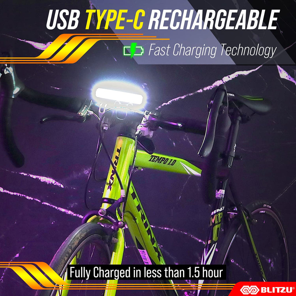 Bike Headlight, Bright USB-C Rechargeable LED Bicycle Front Light
