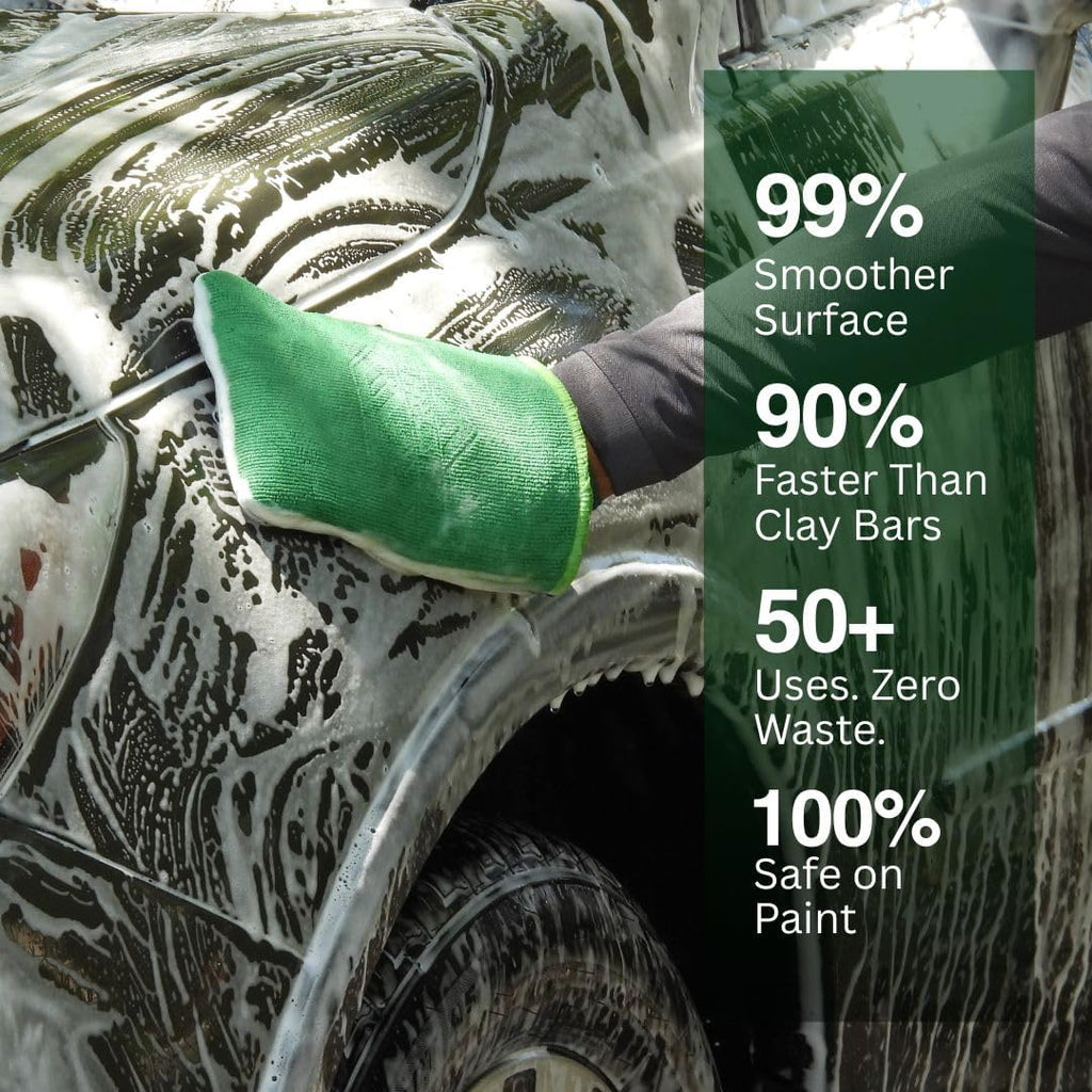 Clay Bar Mitt for Auto Detailing - Fine-Grade Scratch-Free Synthetic Clay Bar - Removes Contaminants, Overspray &