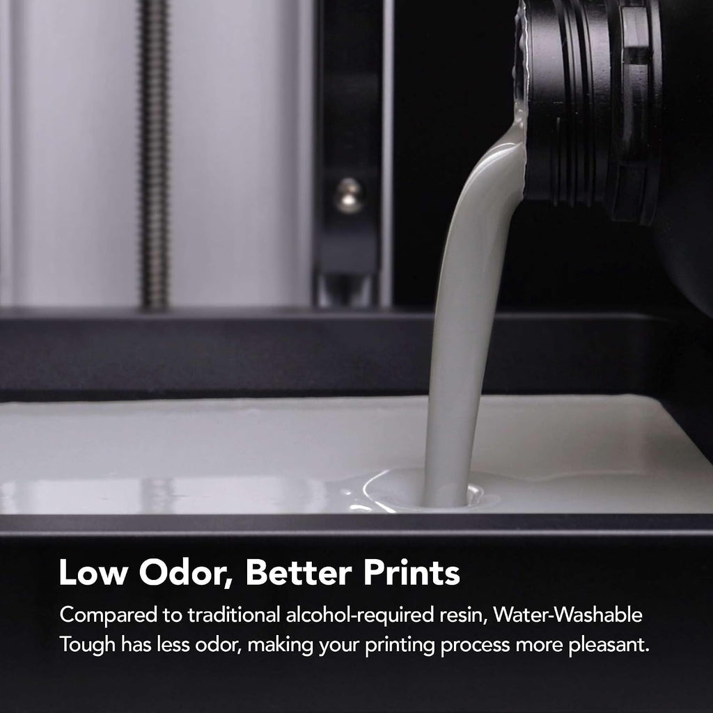 3D Printer Water-Washable Rapid Resin [Tough Gray], 405nm LCD UV-Curing Photopolymer Resin, Strong Impact Resistance
