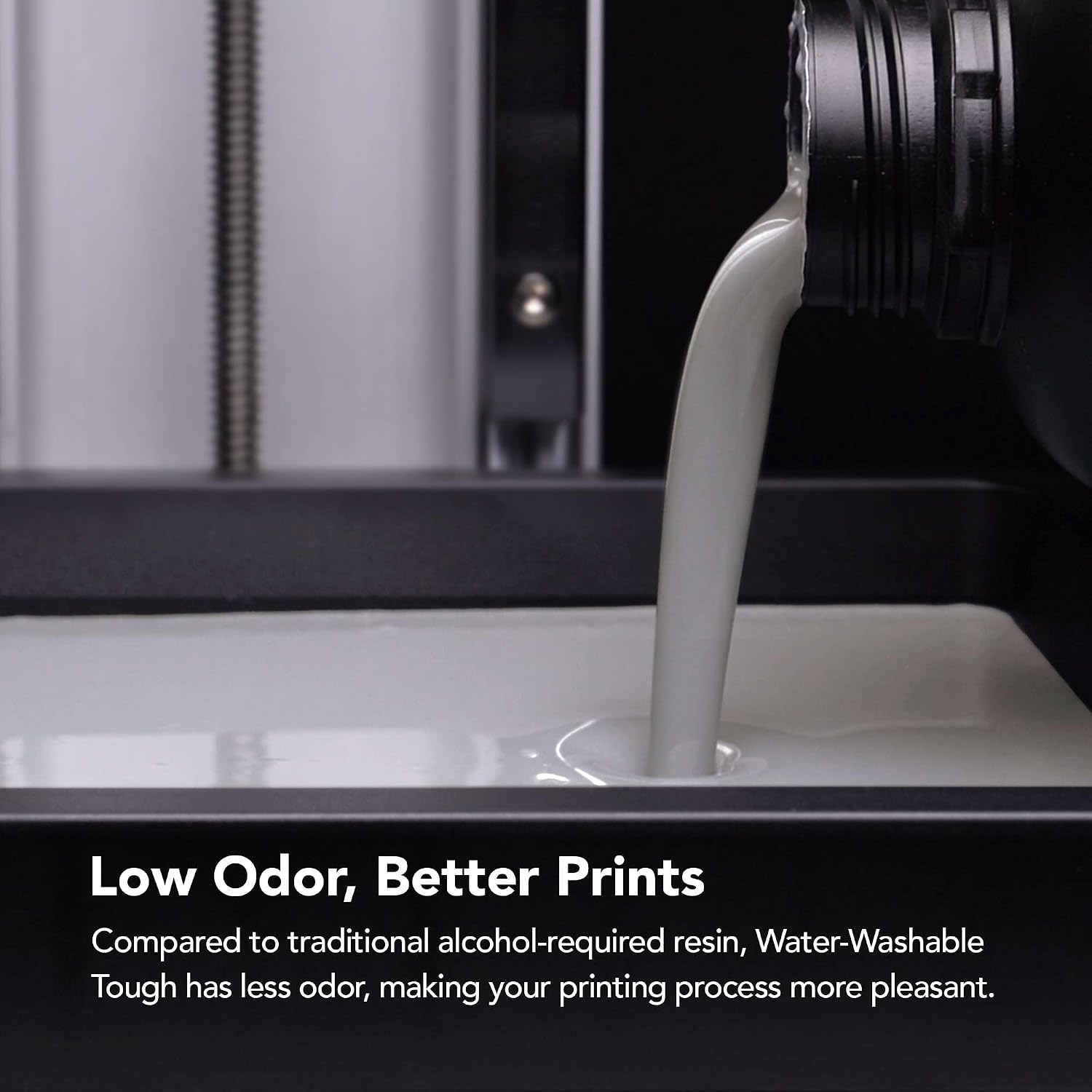 3D Printer Water-Washable Rapid Resin [Tough Gray], 405nm LCD UV-Curing Photopolymer Resin, Strong Impact Resistance