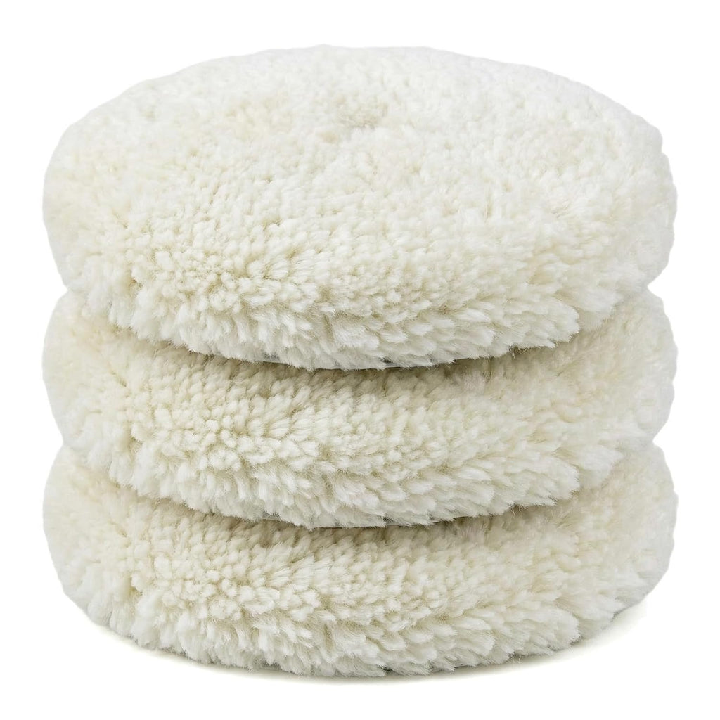 3 Pack Wool Polishing Pad, 7 inch Wool Buffing Pad for Compound Cutting & Polishing, Buffing Pad Kit for Car, Boats