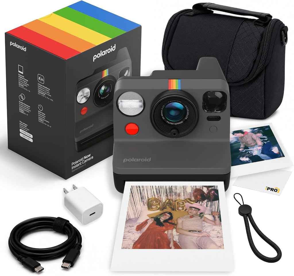 Now Generation 3 i-Type Instant Camera in Black Bundle | Instant Camera for Travel, Parties & Creative Photography